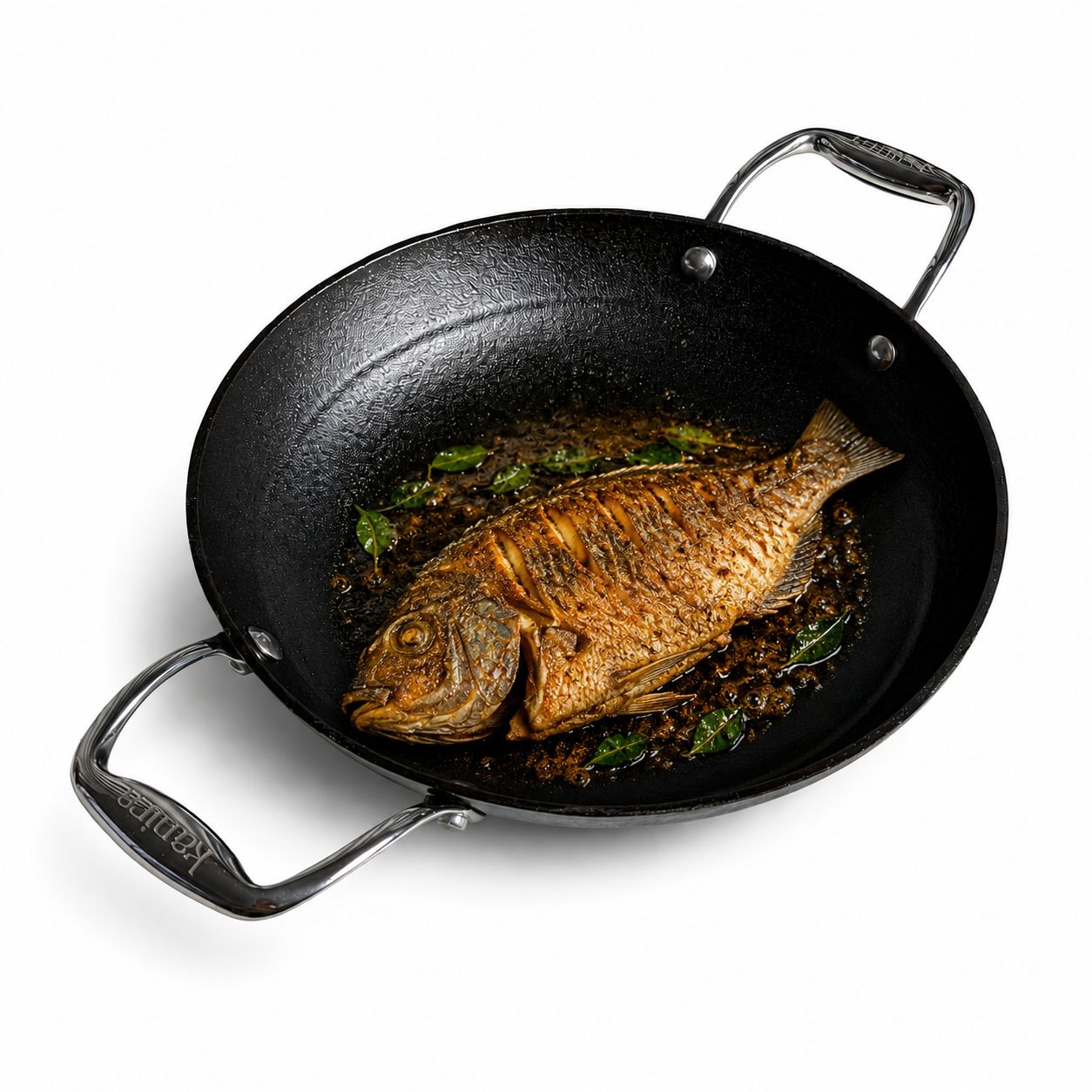KANIRA Pre Seasoned Cast Iron double handle Pan 24cm