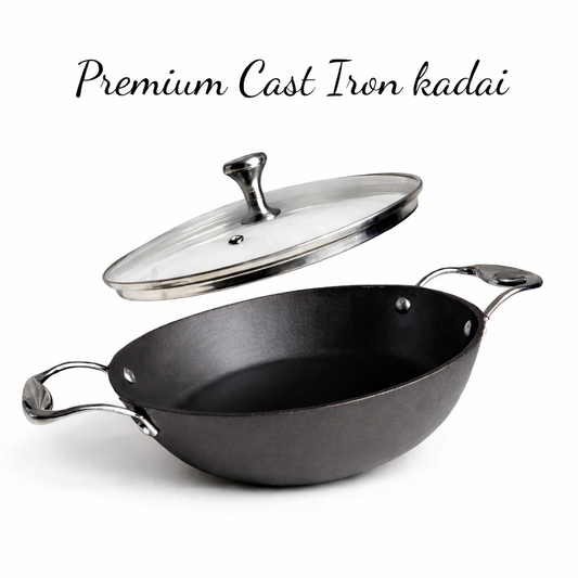 Kanira Pre-seasoned Cast Iron Kadhai (2.1L)