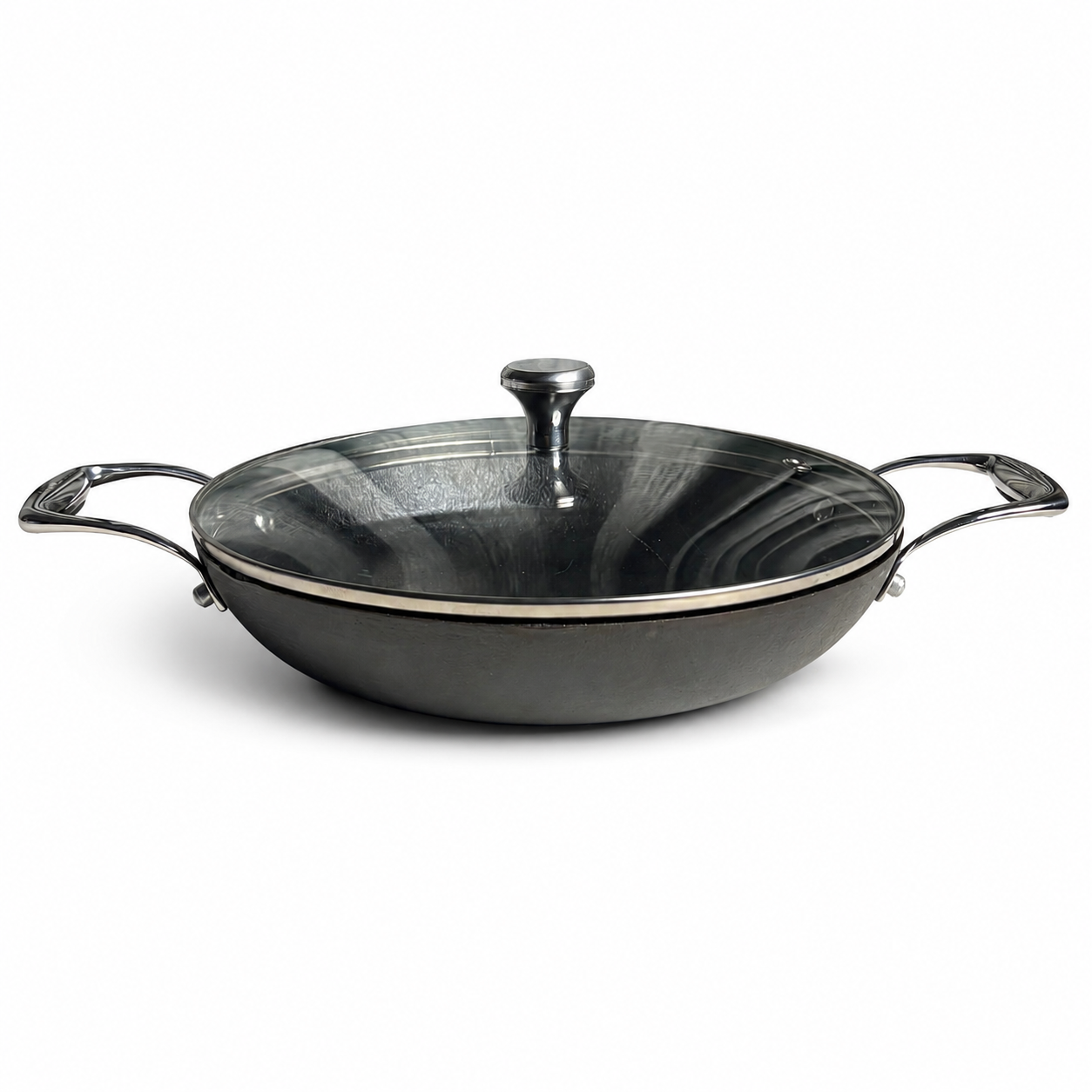 KANIRA Pre Seasoned Cast Iron double handle Pan 24cm