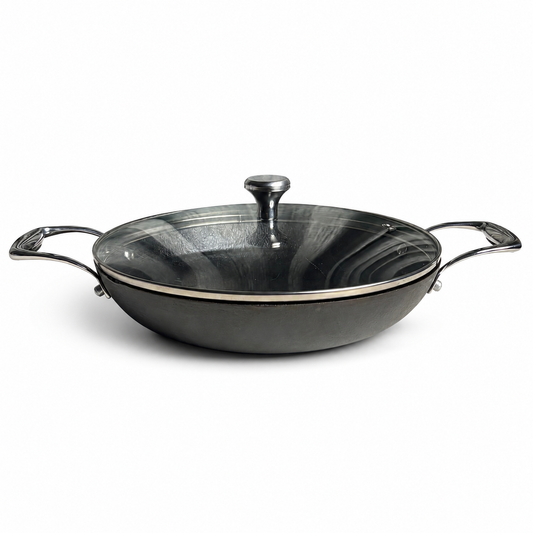 KANIRA Pre Seasoned Cast Iron double handle Pan 24cm