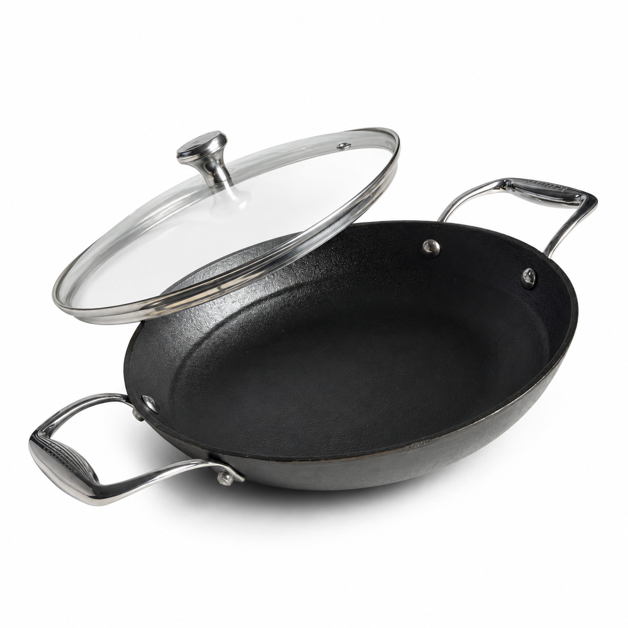 KANIRA Pre Seasoned Cast Iron double handle Pan 24cm